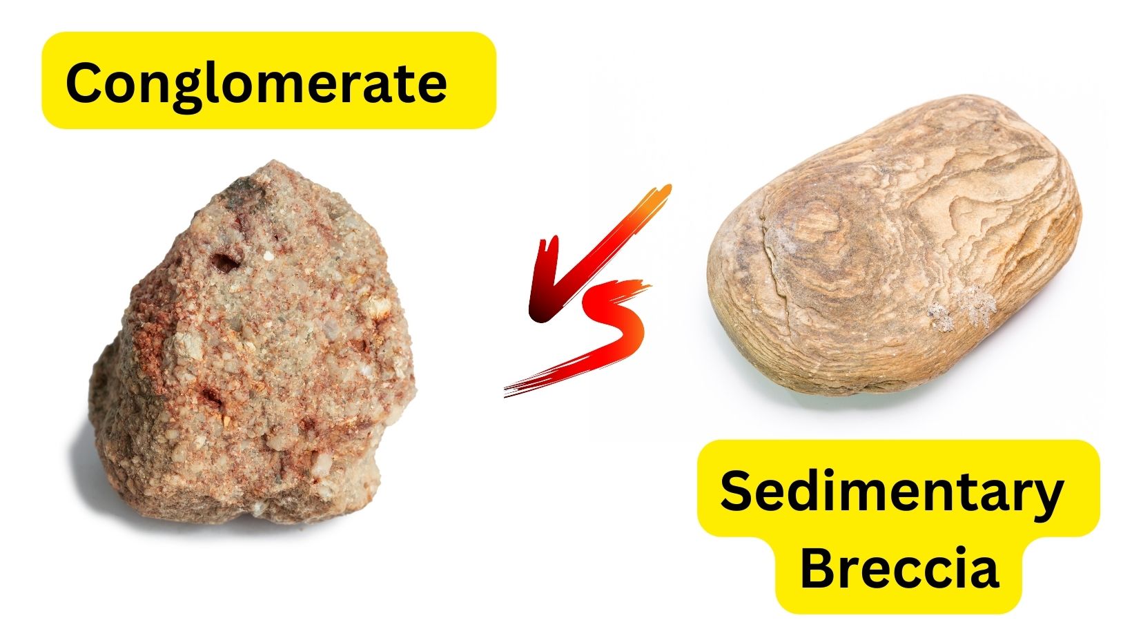 Conglomerate vs Sedimentary Breccia