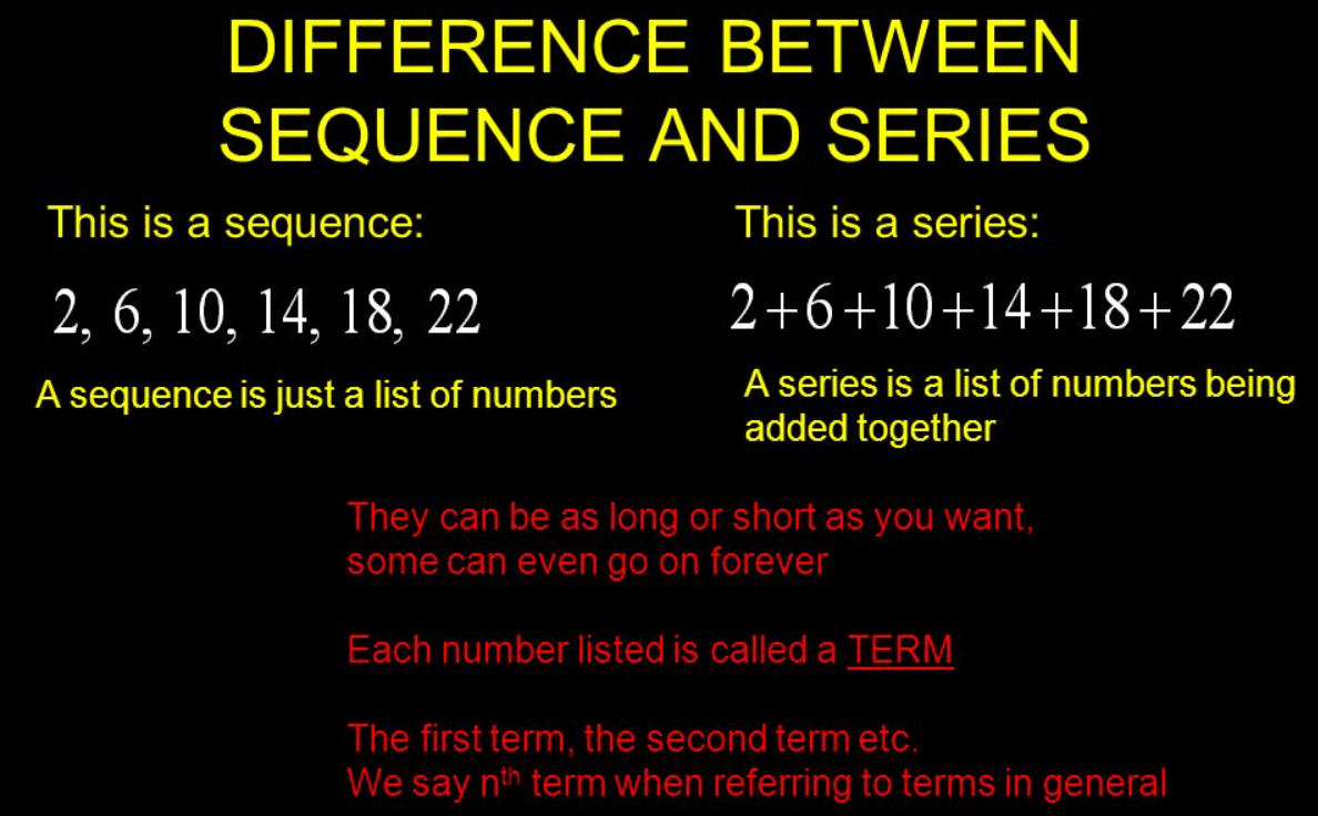 difference between sequence and series